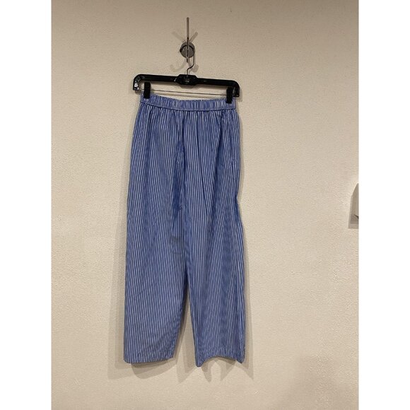 Anthropologie Wren Boxer Pants Womens XS Blue Stripe Wide Leg Elastic Waist - Picture 5 of 5